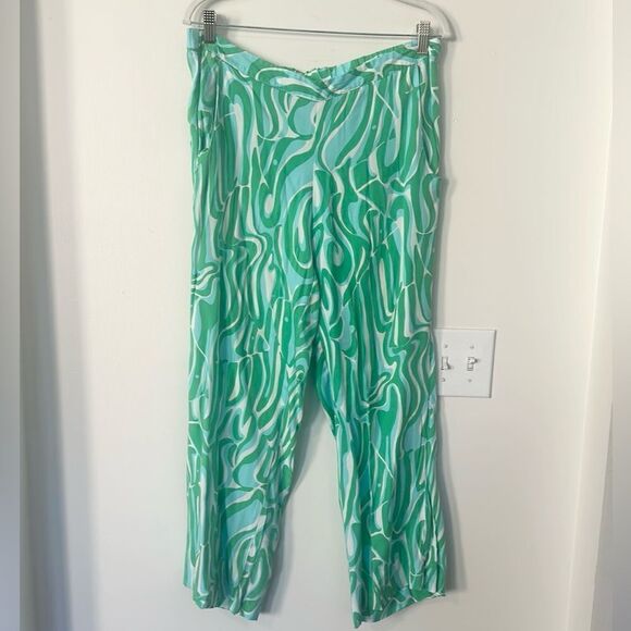 Lilly Pulitzer Cambridge Groovy Wide Leg Pants L - Picture 1 of 8